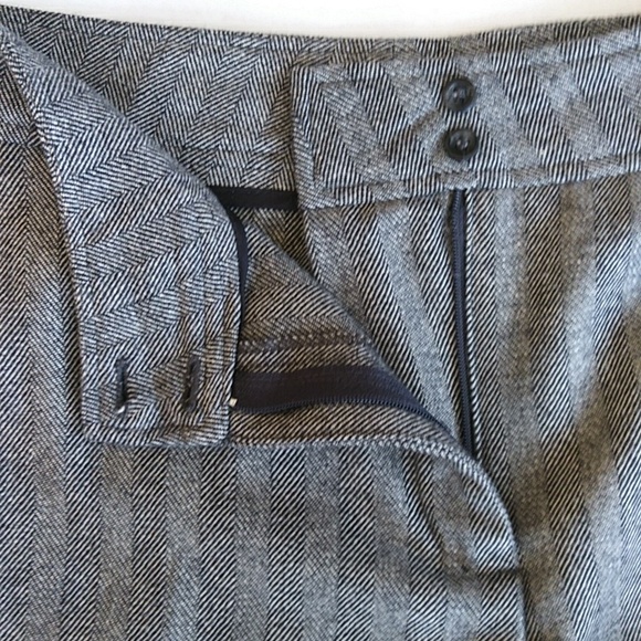 Valerie Stevens Striped Woolmark Blend Trouser Dress Pants 12 Gray Black White - Picture 12 of 16